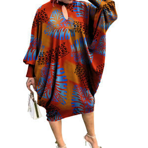 Abito da donna a manica lunga con fiori di ibisco Vintage marrone abito da donna con Design tribale polinesiano abiti da isola taglie forti - Product Image 4