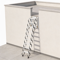 Échelle pliante murale OEM en aluminium pour rangement intérieur domestique