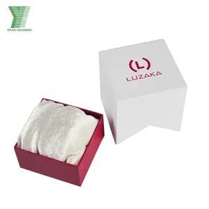 Boîte cadeau en papier imprimé personnalisé oreiller célèbre marque française bijoux bague collier carton boîte en papier emballage pour montre