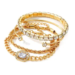 Bracelet en diamant de luxe léger pour femmes-Bracelet haut de gamme-Bijoux en chaîne-Coffret cadeau d'anniversaire pour femmes