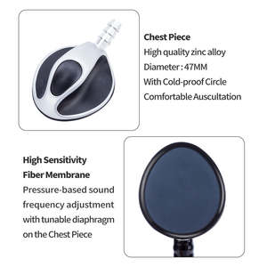 Estetoscopio de cardiología profesional de acero inoxidable con embalaje en caja de color en inglés, instrumento de clase II - Product Image 3