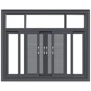 Latest design wholesale price customized aluminum sliding window double glass sliding window with mosquito net