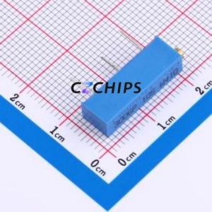 ตัวต้านทาน/โพเทนชิโอมิเตอร์แบบปรับได้สำหรับ3006P-105ผ่านชิ้นส่วนรู (THT)-3P, ตัวต้านทาน6.5x4.9มม. 10% 1mOhm 750 250mw ppm. - Product Image 1