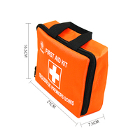 Gauke Orange Nylon First Aid Kit 21x16.5x7.5cm Tas Portabel Kecil untuk Perjalanan Darurat di Luar Ruangan