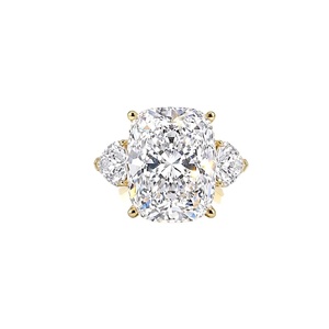 Bague Triologie avec coussin allongé et diamant en forme de cœur - Or 9k, 14k, 18k - Product Image 4