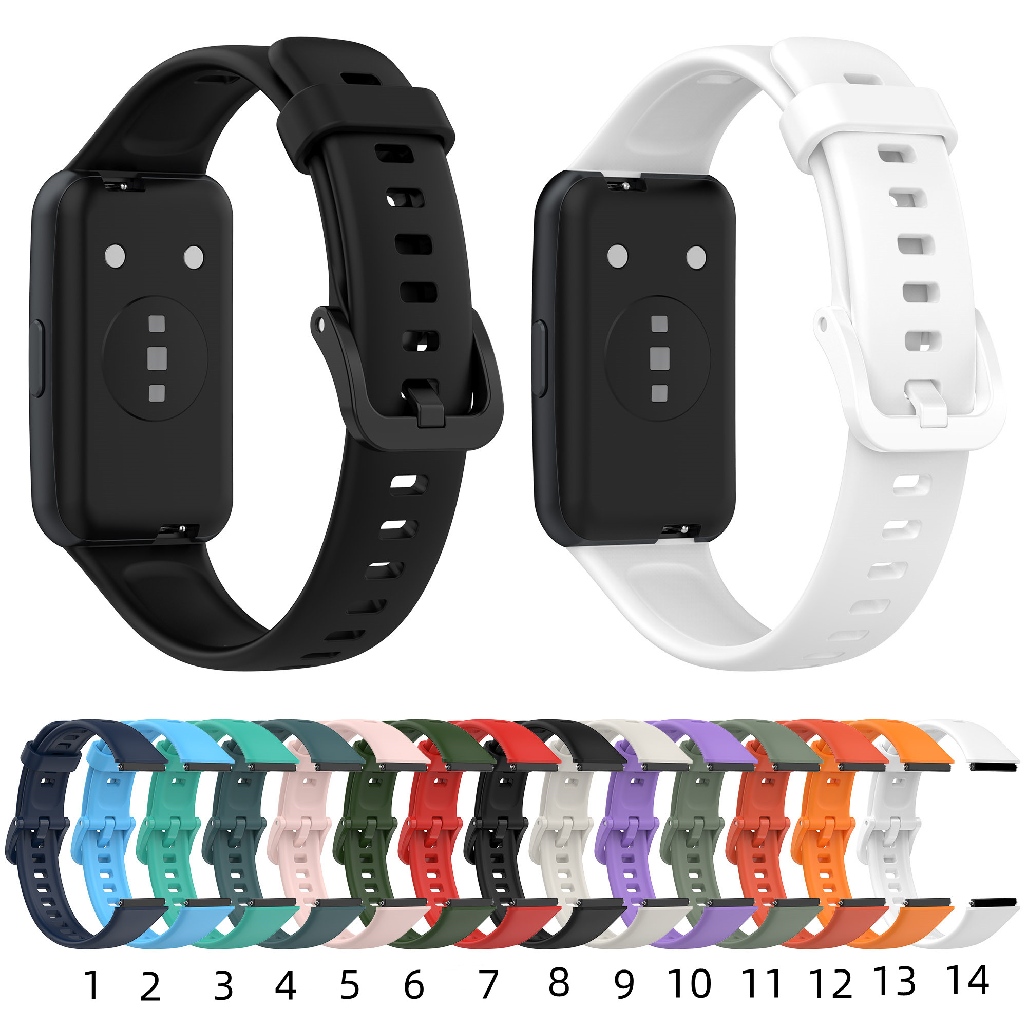 Solid Colors TPE Material Watch Strap for Huawei Band 7
