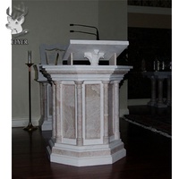 Chaire de prière antique sculptée à la main personnalisée chaire de granit de pierre de marbre chinois chaire catholique pour la décoration de la cathédrale