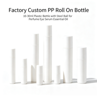 Flacon roll-on PP personnalisé en usine 10-30ml avec bille en plastique et en acier pour parfum et huiles essentielles