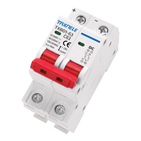 Disjoncteur miniature solaire 2P DC 1000V, interrupteur de batterie 6A-63A MCB pour système photovoltaïque PV avec capacité de coupure de 6kA