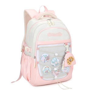 Sac à dos d'étudiant à fermeture éclair étanche de grande capacité Protection contre la réduction de la charge Doublure en polyester pour les élèves du primaire - Product Image 2