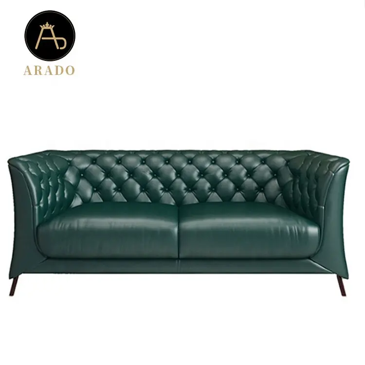 Chesterfield Style Wohnzimmer Sofas 3-Sitzer Luxus Echt leder Italienische Sofa garnitur Wohn möbel Moderne Couch Sofa garnitur