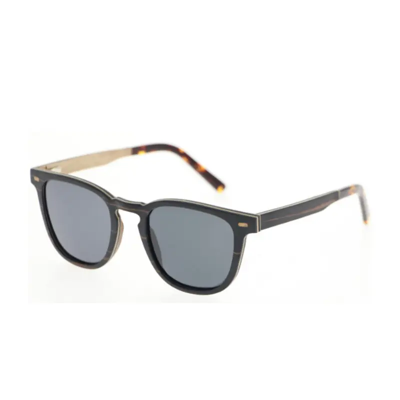 Durable Spring Hinge Logo Gafas de Sol de madera 2020 polarizadas para hombres Mujeres Negro Unisex Gafas de Sol de moda GRIS Madera 7 días CN;JIN