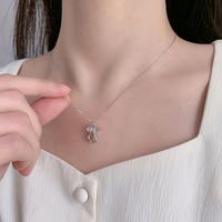 Collier romantique en argent sterling 925 avec pendentif double cœur enlacé, plaqué rhodium, cadeau pour femme, bijoux