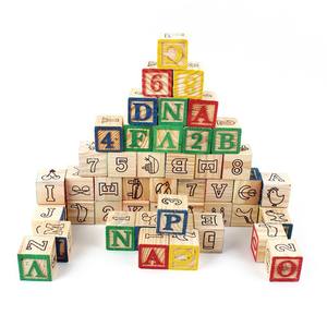 Bambini in legno lettera blocchi di costruzione Puzzle educazione precoce giocattoli <span class=keywords><strong>con</strong></span> <span class=keywords><strong>numeri</strong></span> inglesi e lettere impilate in alto - Product Image 2