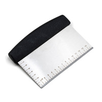Grattoir à pâte en acier inoxydable avec coupe de surface graduée coupe de pâte gâteau crème saucisse grattoir outils de cuisson de gâteau