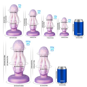 Mainan seks fantasi silikon cair XXXL Monster g-spot <span class=keywords><strong>Anal</strong></span> Stretcher Dildos tentakel gurita ungu Butt Plug untuk wanita orgasme - Product Image 5