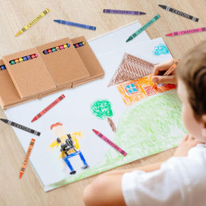 크레용 벌크 8 다른 색상 크레용 포장 왁스 미니 박스 대량 파티 호의 교실 홈 생일 학교 - Product Image 5