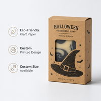 Boîte à savon d'Halloween personnalisée, boîte à tiroir en kraft avec impression de chapeau de sorcière, boîte d'emballage de savon artisanal en gros, boîte en papier écologique OEM