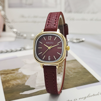 Montres carrées pour femmes ND125P, montres pour filles, bracelet en cuir simple, montres à quartz décontractées pour femmes, élégantes et minimalistes