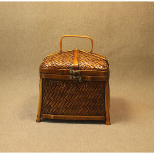 Handmade <b>Bamboo</b> Woven Tea Storage Box Rectangle Chinese Zen Style Living Room Storage Basket Food <b>Container</b> - Product Image 2