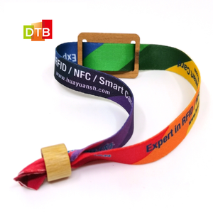 Se puede acceder a las pulseras <span class=keywords><strong>RFID</strong></span> de tarjeta de bambú/madera personalizadas para controlar el pago sin efectivo Pulsera de tela NFC - Product Image 5