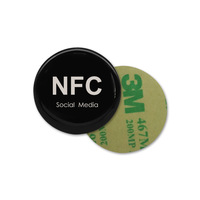 Muestra gratis personalizada NFC213 pegatina en el teléfono ISO14443A Anti-Metal 25MM Social Share NFC Tag