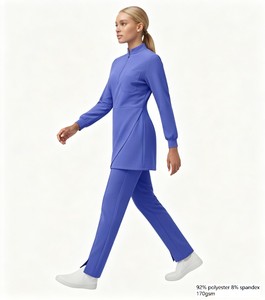Uniforme de clinique élégant et modeste pour femme, Canada, avec mélange d'élasthanne ultra-durable et facile d'entretien à Toronto 42383, Blouses médicales musulmanes - Product Image 1