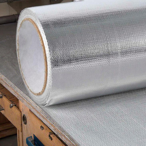 Tissu en fibre de verre laminé avec du papier d'aluminium pour revêtement mural/de toit, épaisseur personnalisable (0,10-3,0 mm), couleur <span class=keywords><strong>argent</strong></span> - Product Image 2
