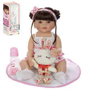 wholesale Newborn African American 22 Inch Lifelike Realistic Full Body Reborn Baby Dolls Girl Soft Silicone for Sale