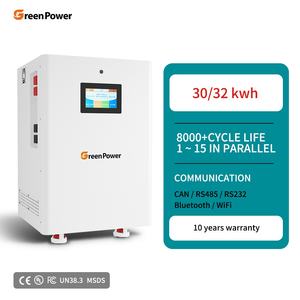 <span class=keywords><strong>GreenPower</strong></span> Powerwall étanche IP20 30kWh 32kWh Batterie solaire 51.2v 600Ah 628Ah Batteries lithium-ion Batterie solaire BMS - Product Image 1