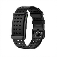Bracelet intelligent avec bracelet en nylon noir, boîtier en plastique, suivi du sommeil, fréquence cardiaque, montre de fitness avec étanchéité à 50 m pour adultes