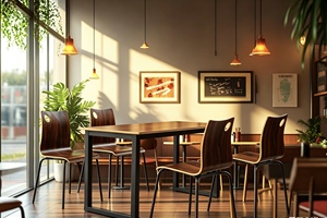 Silla de Dos Plazas de Estilo Nórdico con Estructura de Acero Inoxidable, Tamaño Compacto para Cocina, Cafetería, Panadería, Servicio de <span class=keywords><strong>Buffet</strong></span> - Product Image 2