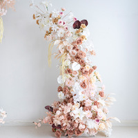 Arche de mariage en forme de bois de cerf, art floral de style européen, fleurs artificielles pour hôtel, fête d'anniversaire, demande en mariage, cérémonie