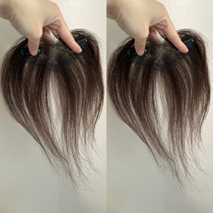 Extensions de cheveux à clipser faciles, base <span class=keywords><strong>en</strong></span> dentelle, cheveux humains, style <span class=keywords><strong>frange</strong></span> coupée à la française, cheveux de bébé - Product Image 4