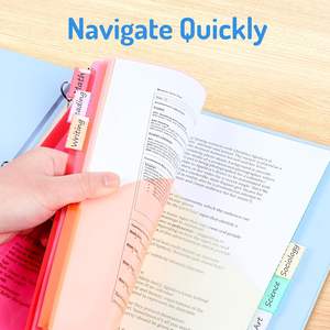 מחיצות לתיקייה עם שני כיסים, 8 טאבים, לקלסר 3 טבעות, רב צבעוני, סט של 1, דגם Forvencer 8 - Product Image 5