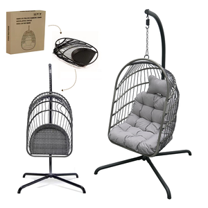 Fauteuil <span class=keywords><strong>suspendu</strong></span> en forme d'œuf tissé, chaise suspendue en forme de <span class=keywords><strong>nid</strong></span> d'oiseau, balançoire suspendue pour enfants, coussin de chaise en forme d'œuf - Product Image 6