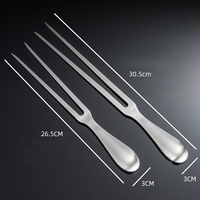 Lot de 2 fourchettes à viande robustes en acier inoxydable pour barbecue, pique-nique en plein air, cuisine à domicile, cuisson du bœuf et de l'agneau