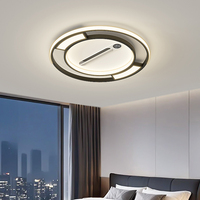Ventilateur de plafond LED moderne pour salon et chambre à coucher, ventilateur de plafond sans pales en acrylique avec télécommande et lumière intégrée pour la maison
