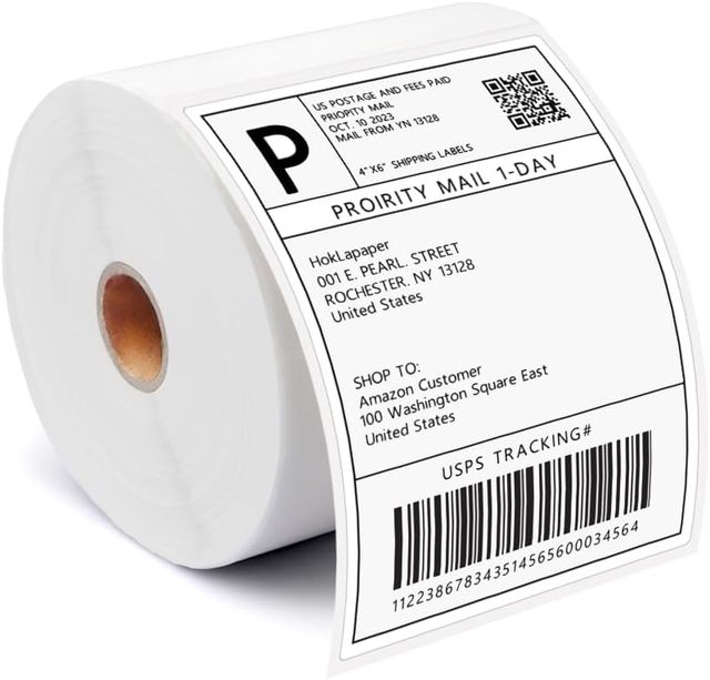 Recyclable 4 X 6 100x150 Thermal Barcode Shipping Printer Label A6 Thermal Paper Sticker Label Rolls