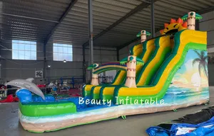 Nuovo design commerciale in PVC sun doppio corsia scivolo gonfiabile con piscina per bambini e adulti