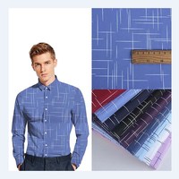 Factory Fashion Design Herren bedrucktes Hemd Super feine Mikro faser Polyester Popel ine Stoff gewebt Plain Dyed Stock Lot für Kleidungs stücke