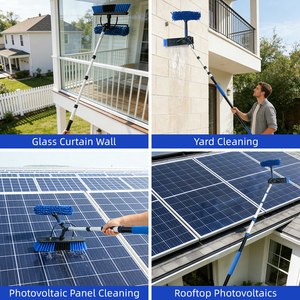 Sistema de Limpieza Telescópico Multiusos de Largo Alcance, con Cepillo para Limpieza de Paneles Solares y <span class=keywords><strong>Limpiacristales</strong></span> - Product Image 5