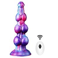 Fernbedienbarer Vibrierender Silikon-Analplug mit Saugnapf Fantasy Multi-Knoten Perlen-Dildo Erwachsenen-Sexspielzeug für Paare