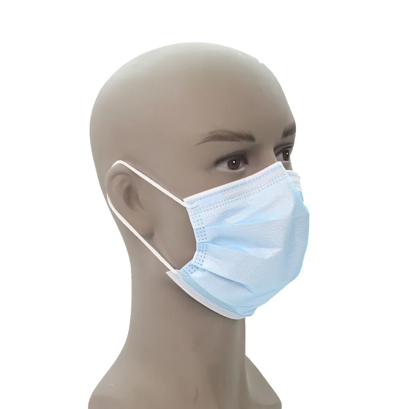 Maschera usa e getta all'ingrosso maschera facciale blu ospedaliera chirurgica monouso Standard CE 50 pezzi Per scatola En 14683 maschera facciale Earloop