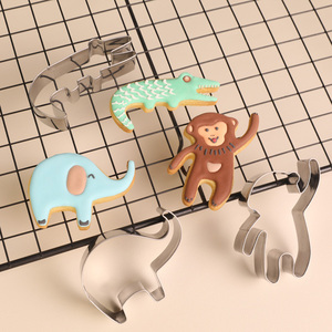 Emporte-pièces personnalisés multiples pour <span class=keywords><strong>biscuits</strong></span>, formes d'animaux et de dinosaures, outils de pâtisserie en acier inoxydable, moule à <span class=keywords><strong>biscuits</strong></span> - Product Image 1