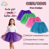 Jupe Tutu scintillante pour filles, jupe en Tulle doux à 3 couches, taille élastique, jupe de danse de Ballet pour enfants, Costume de Cosplay pour enfants