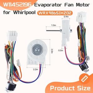 Moteur de ventilateur d'évaporateur de réfrigérateur W11452196 12V DC compatible avec Whirlpool W11374554 - Product Image 2