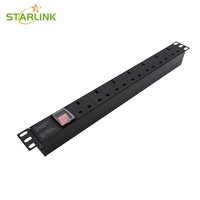 Unité de distribution d'alimentation (PDU) Starlink 19'' standard britannique 7 voies avec contrôle par interrupteur