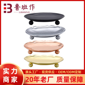 Modern Stainless Steel <b>Candle</b> Holder Round Decorative <b>Tray</b> For Home Aromatherapy Use - Product Image 5