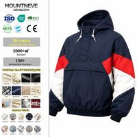 Blouson bomber coupe-vent trois tons sur mesure pour homme, doublure matelassée nid d'abeille, imperméable, style streetwear